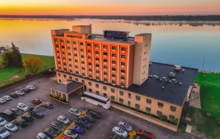 Crowne-Plaza-Niagara’s-Only-Waterfront-Hotel-Aerial-2 Niagara's only waterfront hotel, Crowne Plaza Niagara Falls NY - Riverside, an IHG Hotel