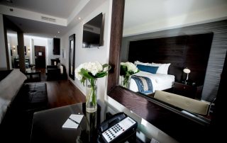Oversized boutique hotel rooms